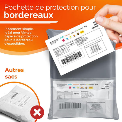 Pochettes d'Envoi Colis Grise - Pack de 30