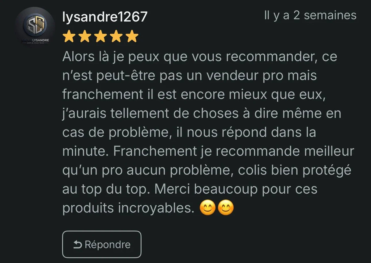 Avis client 5 étoiles sur imprimante thermique sans encre, livraison rapide et service client réactif