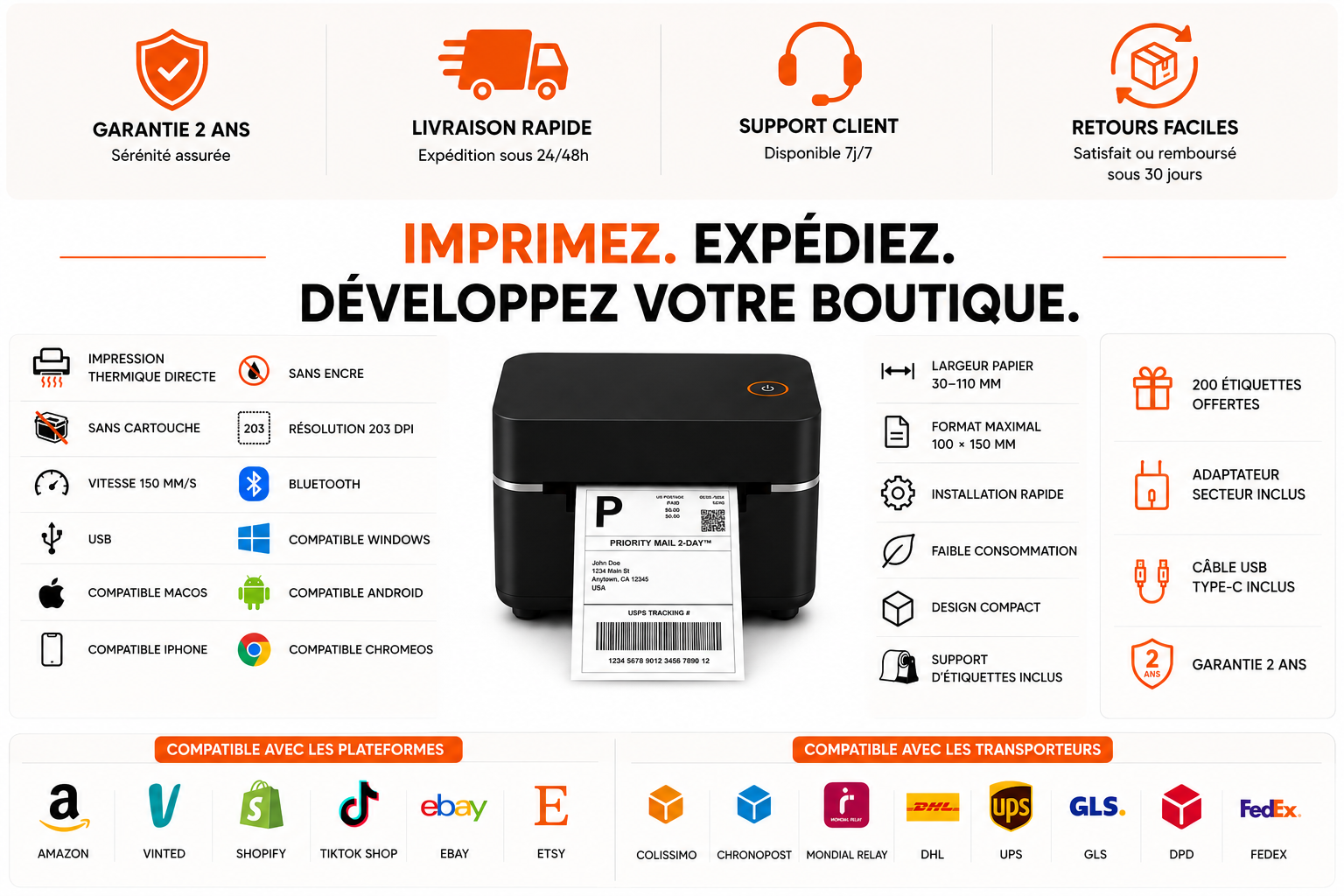imprimante_thermique_amazon IMPRIMEZ EXPEDIEZ DEVELOPPEZ VOTRE BOUTIQUE