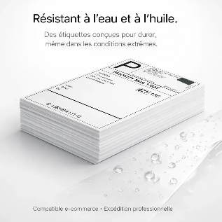 Étiquettes résistantes à l'eau et à l'huile pour expédition e-commerce et professionnelle