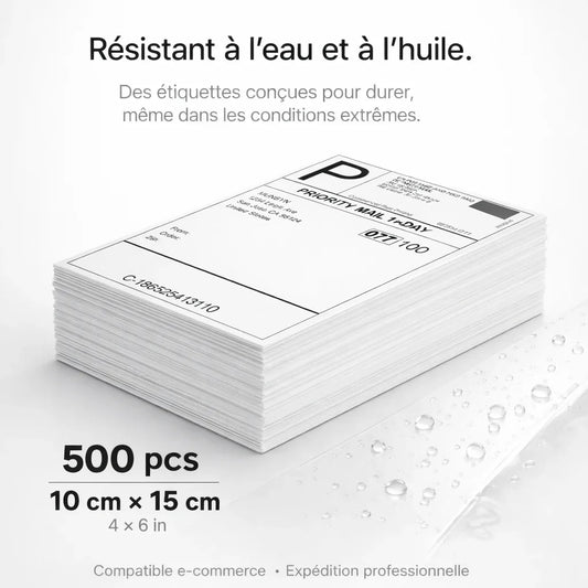Rouleau 500 étiquettes thermiques 100x150mm compatibles Colissimo Mondial Relay